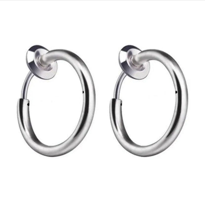 Unisex Stainless Steel Retractable Hoop