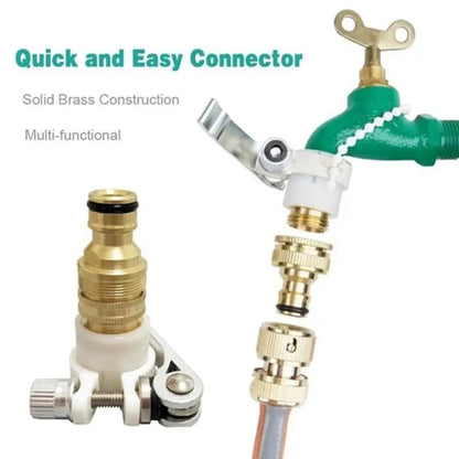 Universal 3-in-1 Brass Hose Tap Connector Leak-Proof Faucet Adapter Set