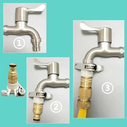 Universal 3-in-1 Brass Hose Tap Connector Leak-Proof Faucet Adapter Set