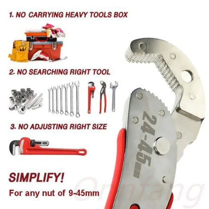 Universal Adjustable Claw Wrench – Double-Sided, 8–45mm