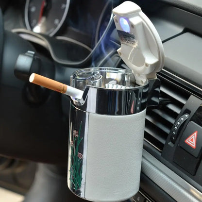 Universal Car Spark Tray – Carbon Fiber, LED, Smokeless