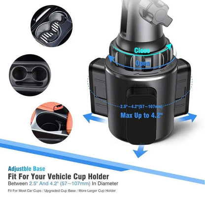 Universal Cup Holder Phone Mount – 360° Rotation, Type A/B