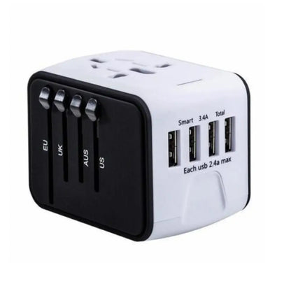 Universal Smart Travel Adapter – 150 Countries 4 USB Ports