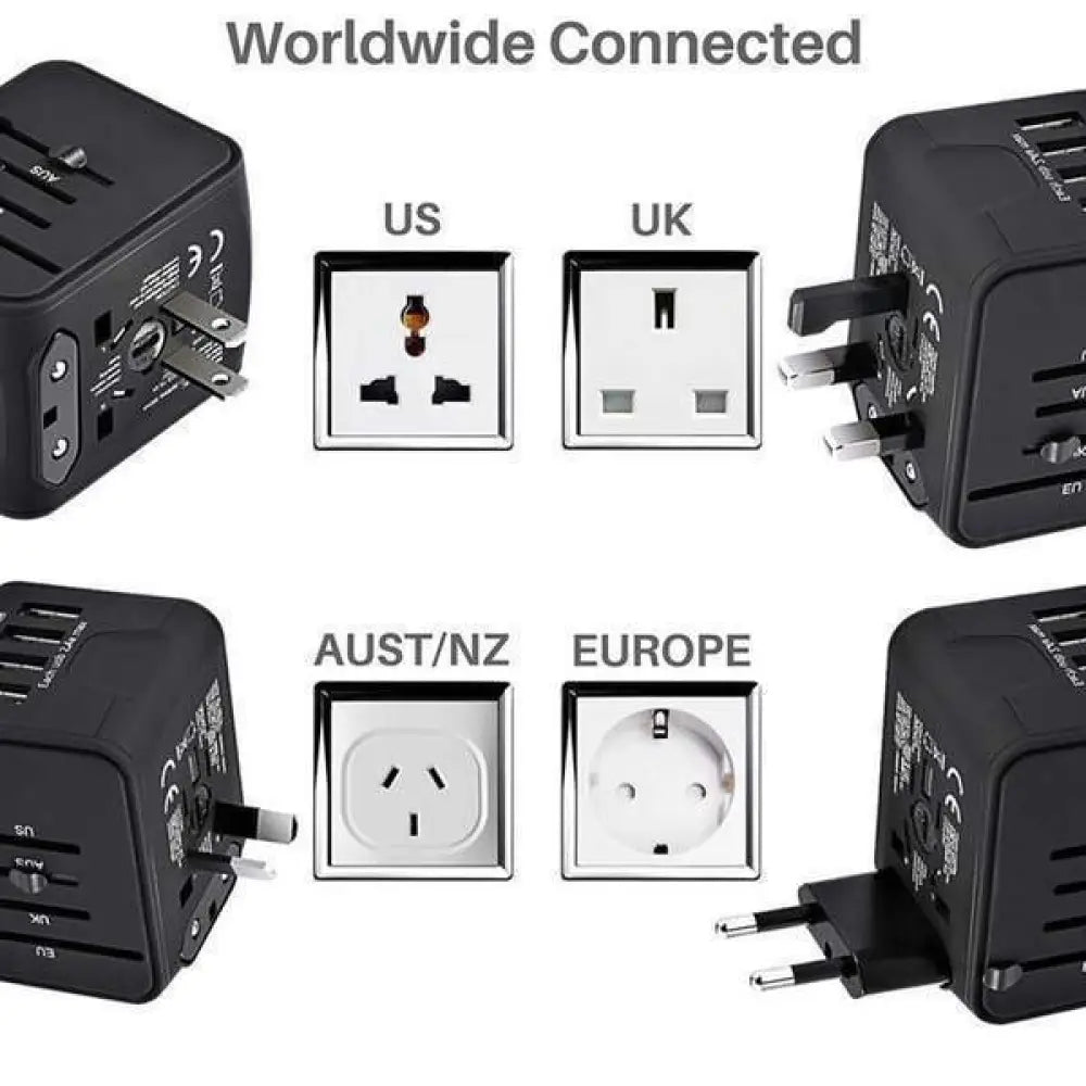 Ultrasmart Adapter Universal Smart Travel Adapter – 150 Countries 4 USB | Ninjanew