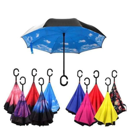 Upside Down Reverse Double Skin Umbrella – Windproof