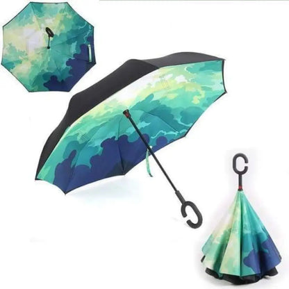 Upside Down Reverse Double Skin Umbrella – Windproof
