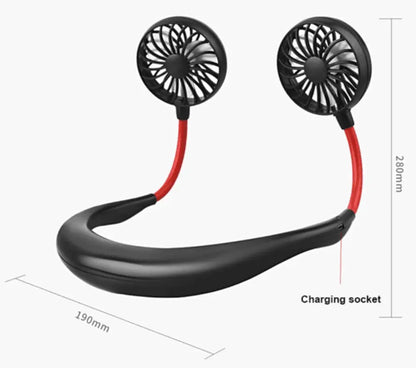 USB Portable Neck Fan – Rechargeable Hands-Free Neckband Cooler