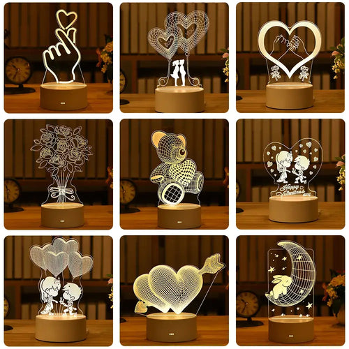 Valentine's Day Gift Birthday Anniversaire Gifts Heart I Love You Acrylic LED Light