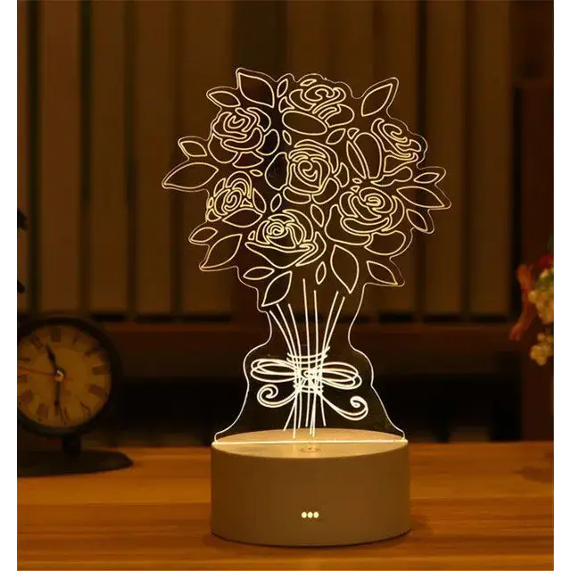 Valentine's Day Gift Birthday Anniversaire Gifts Heart I Love You Acrylic LED Light