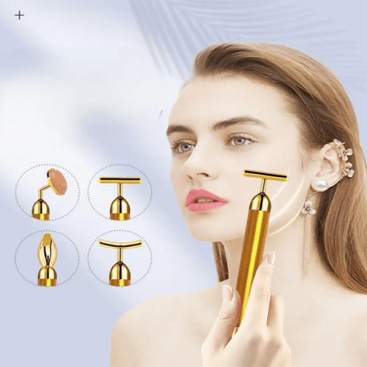 Vibrating Gold Quartz Face Roller