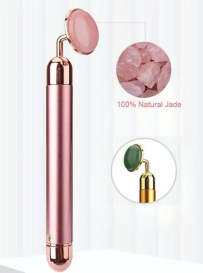 Vibrating 24K Gold Quartz Face Roller – 4-in-1 Massager Kit