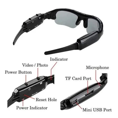 Video Camera Smart Glasses 1920 x 1080P Full HD Eyewear