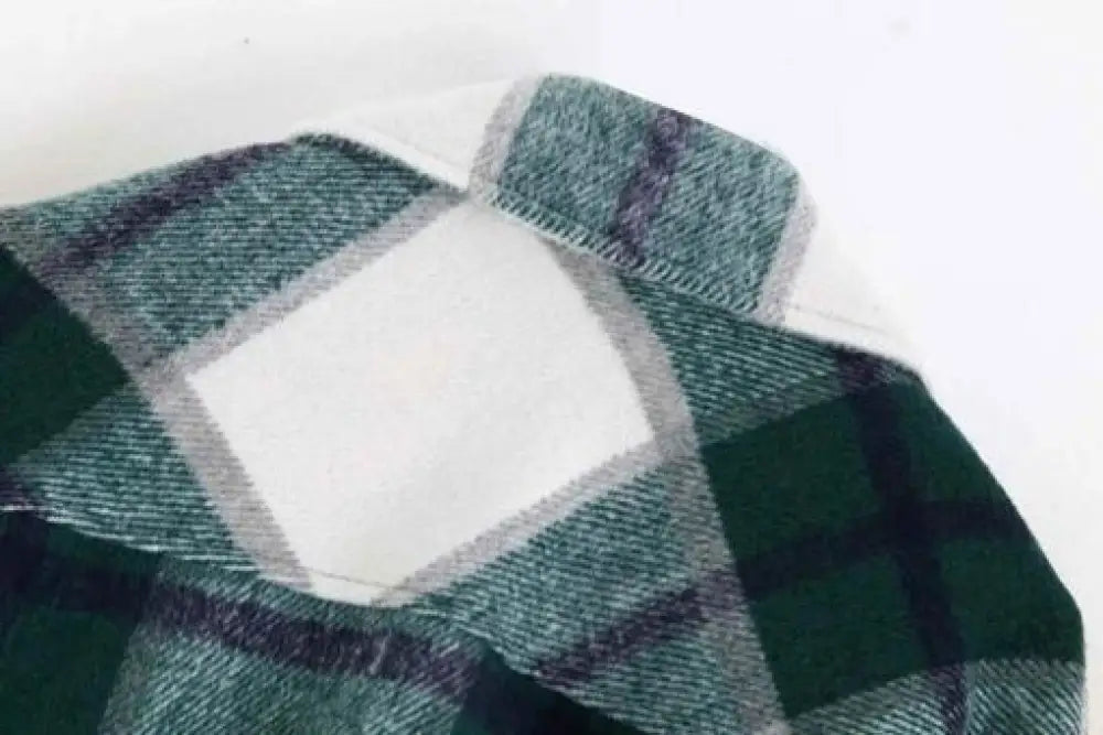 Vintage Oversized Plaid Jacket – Soft Cotton Casual Coat