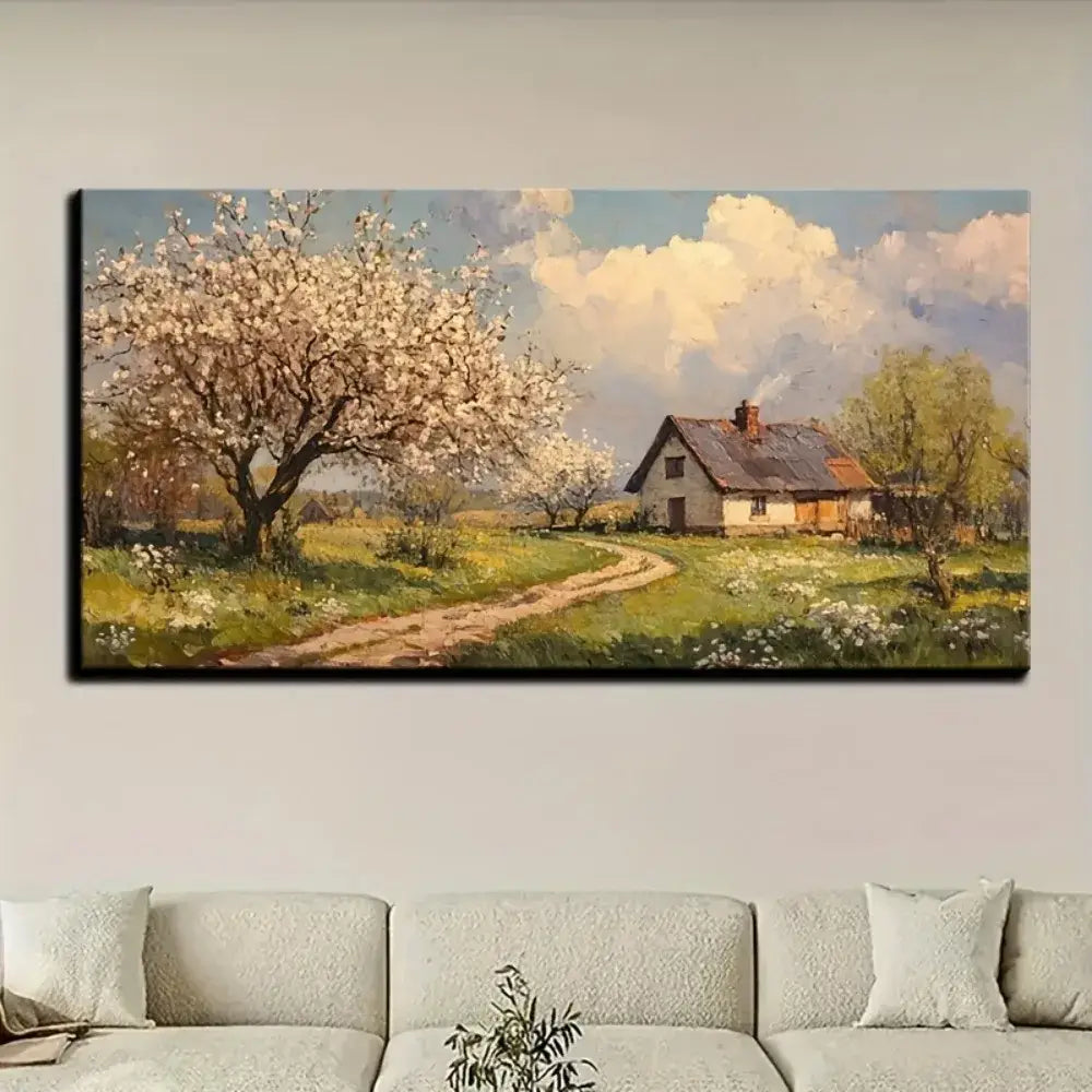 Vintage Pink Floral Farmhouse Wall Art 1.5’’ Thick Pine Solid Wood Frame