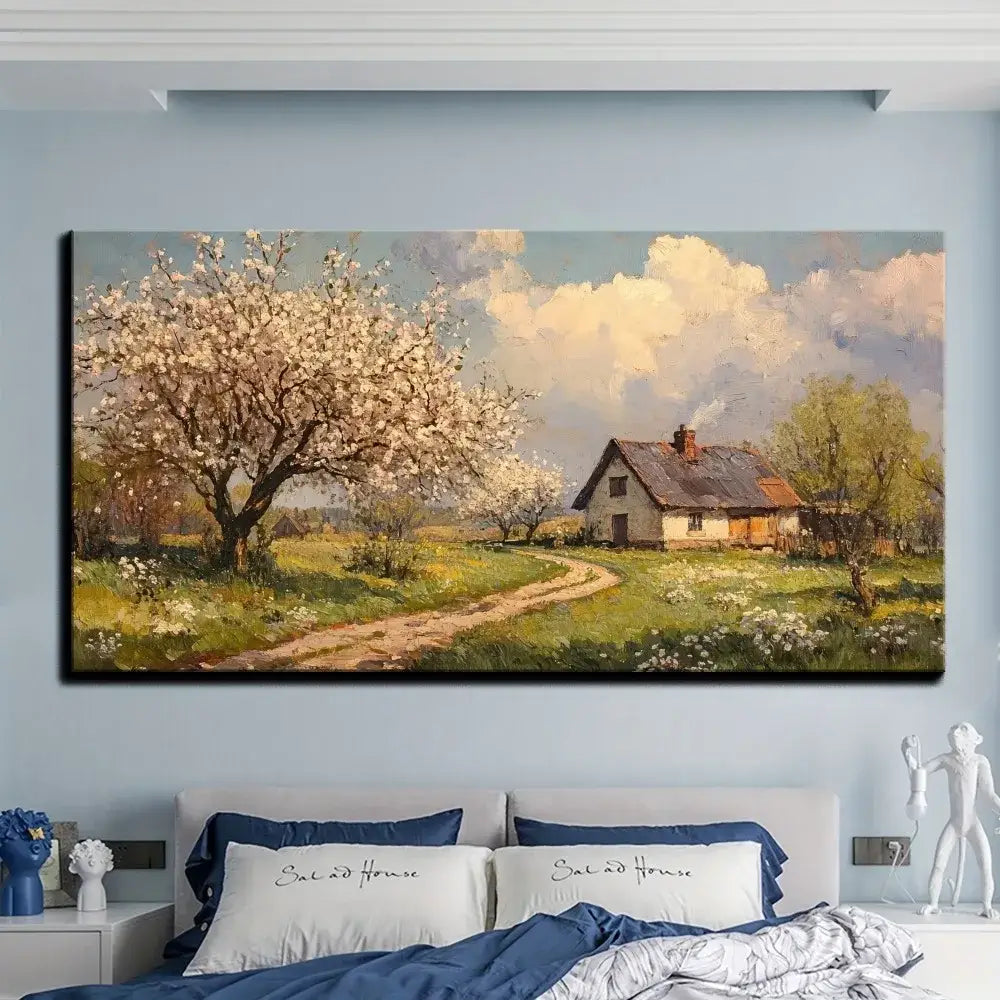 Vintage Pink Floral Farmhouse Wall Art 1.5" Thick Pine Solid Wood Frame