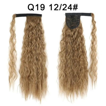 Voluminous Wavy Ponytail Extension – 22-Inch Clip-In Hair