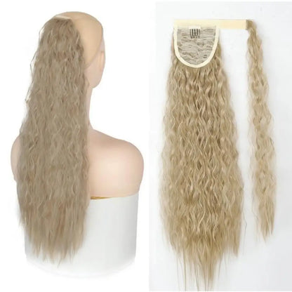 Voluminous Wavy Ponytail Extension – 22-Inch Clip-In Hair