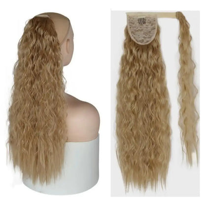 Voluminous Wavy Ponytail Extension – 22-Inch Clip-In Hair