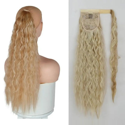 Voluminous Wavy Ponytail Extension – 22-Inch Clip-In Hair
