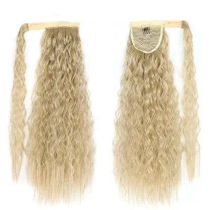 Voluminous Wavy Ponytail Extension – 22-Inch Clip-In Hair