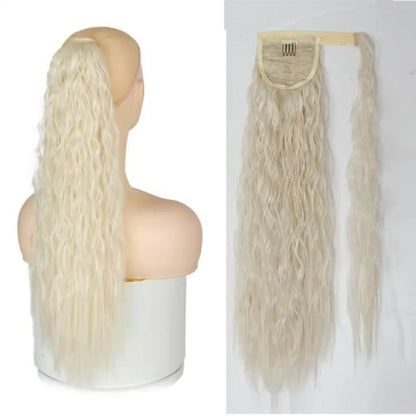Voluminous Wavy Ponytail Extension – 22-Inch Clip-In Hair