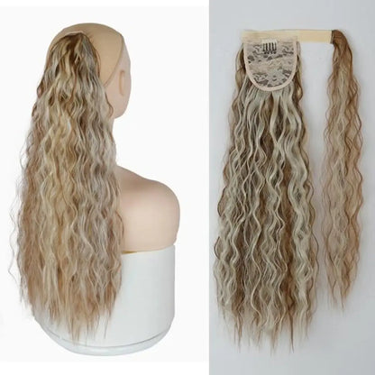 Voluminous Wavy Ponytail Extension – 22-Inch Clip-In Hair