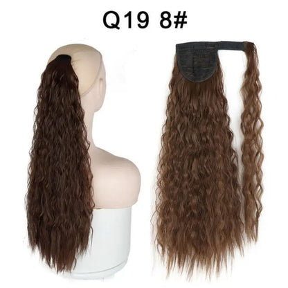 Voluminous Wavy Ponytail Extension – 22-Inch Clip-In Hair