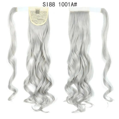 Voluminous Wavy Ponytail Extension – 22-Inch Clip-In Hair