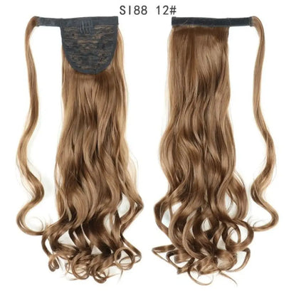 Voluminous Wavy Ponytail Extension – 22-Inch Clip-In Hair