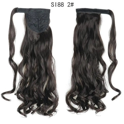 Voluminous Wavy Ponytail Extension – 22-Inch Clip-In Hair