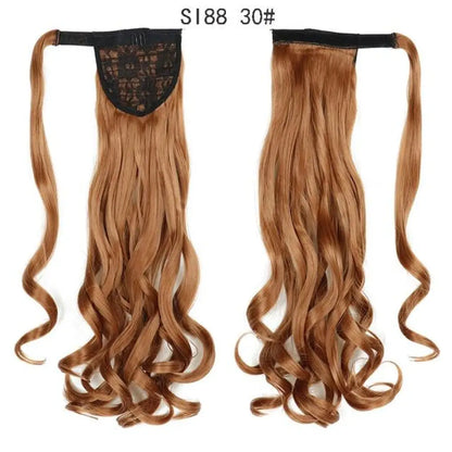 Voluminous Wavy Ponytail Extension – 22-Inch Clip-In Hair