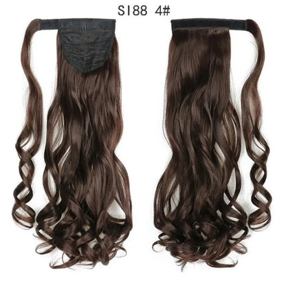 Voluminous Wavy Ponytail Extension – 22-Inch Clip-In Hair