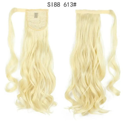 Voluminous Wavy Ponytail Extension – 22-Inch Clip-In Hair