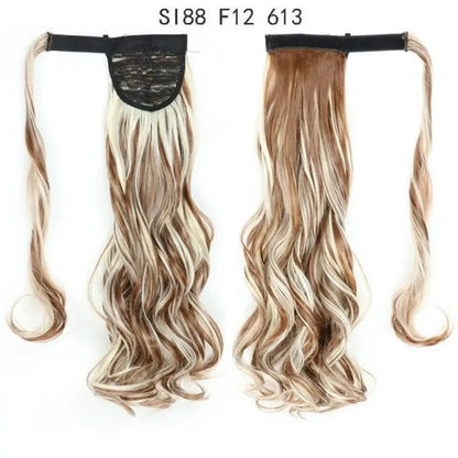 Voluminous Wavy Ponytail Extension – 22-Inch Clip-In Hair