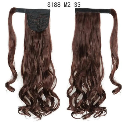 Voluminous Wavy Ponytail Extension – 22-Inch Clip-In Hair