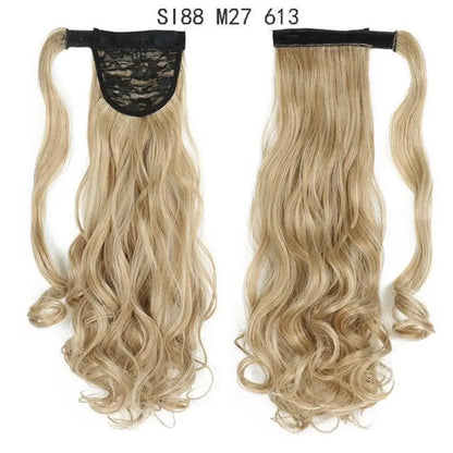Voluminous Wavy Ponytail Extension – 22-Inch Clip-In Hair
