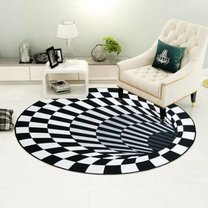 Vortex Illusion Rug Carpet – 3D Black Hole Visual Effect Mat