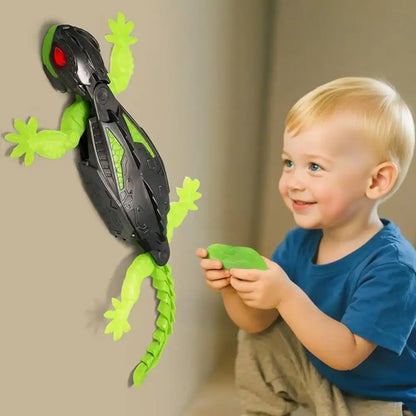 Wall Climbing RC Gecko Toy Electric Remote Control Lizard Car with LED Eyes