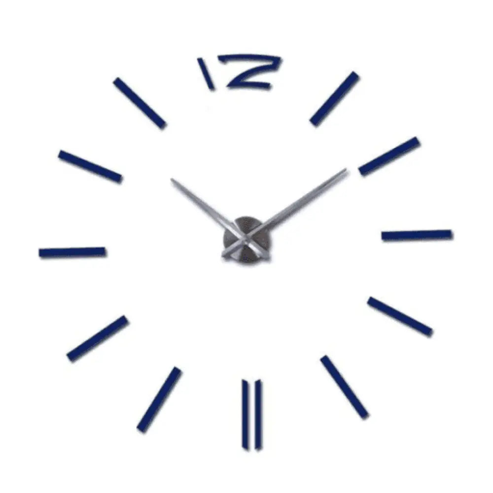 3D DIY Frameless Wall Clock Large Modern Mirror Surface Silent Clock