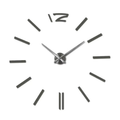 3D DIY Frameless Wall Clock Large Modern Mirror Surface Silent Clock - Dark Gray / 27inch