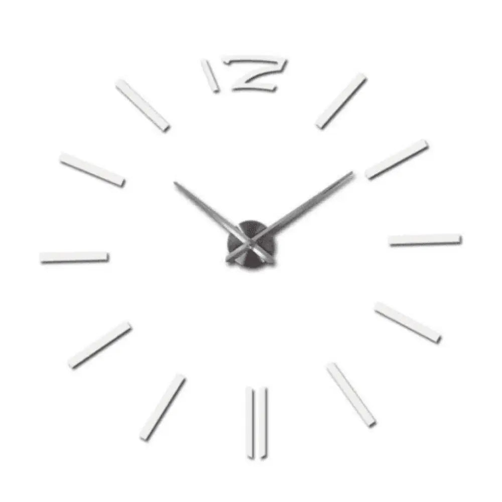 3D DIY Frameless Wall Clock Large Modern Mirror Surface Silent Clock