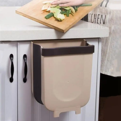 Wall-Mounted Foldable Trash Bin – 9L Expandable Kitchen Bin