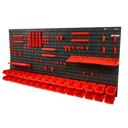 Wall-Mounted Storage Bin Rack Organizer – 30/48 Plastic Bins