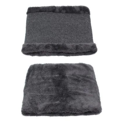 Knitted Beanie & Scarf Set – Fleece-Lined Winter Accessories