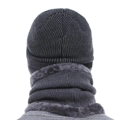 Warm Beanie Cap With Scarf