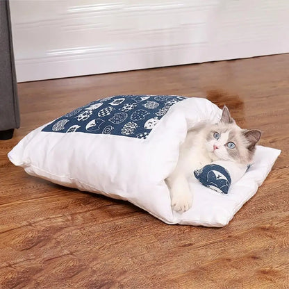 Warm Cat Sleeping Bag – Flannel, Lamb Wool, 3-in-1 Design