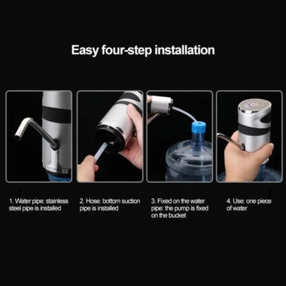 Electric Water Bottle Pump – USB, Child Lock, One-Touch