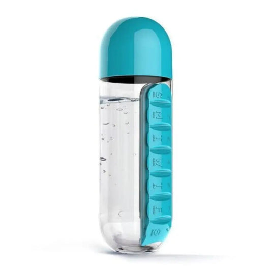 Water Bottle with Daily Pill Organizer