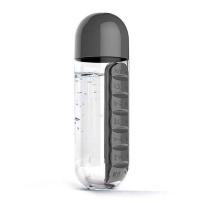 Water Bottle with Daily Pill Organizer – 600ml, 7-Day