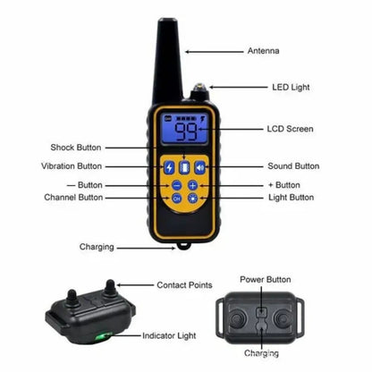 Waterproof Dog Training Collar – 2600FT, 4 Modes, 1–3 Dogs